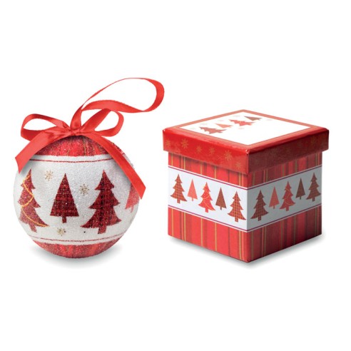 Christmas bauble in gift box SNOWY