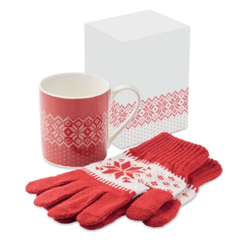 Winter gift mug and gloves set COPITO SET