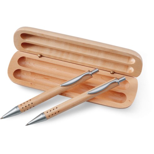 Pen gift set in wooden box DEMOIN