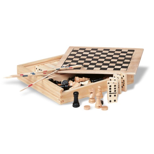 4 games in wooden box TRIKES