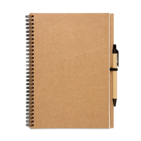 Recycled notebook with pen BLOQUERO PLUS