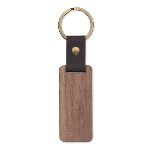 Key ring in walnut and PU NAWKEY