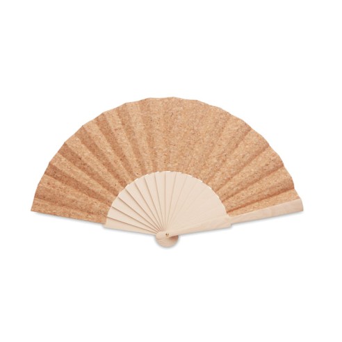 Wood hand fan with cork fabric FANNY CORK