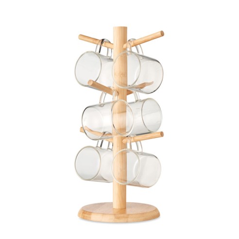 Bamboo cup set holder BOROCUPS