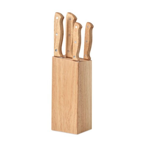 5 piece knife set in base GOURMET