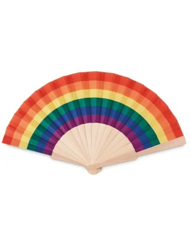 Rainbow wooden hand fan BOWFAN