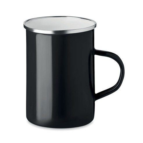 Metal mug with enamel layer SILVER