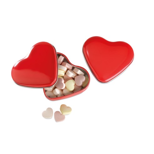 Heart tin box with candies LOVEMINT