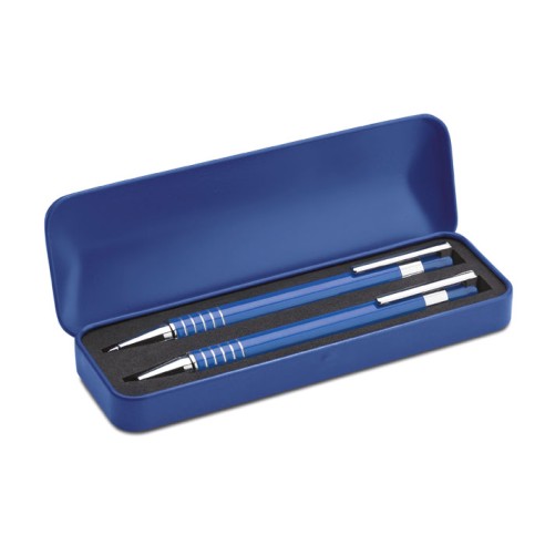 Ball pen set in metal box ALUCOLOR