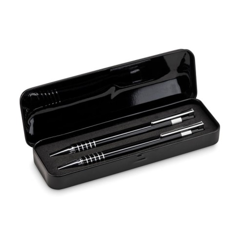 Ball pen set in metal box ALUCOLOR