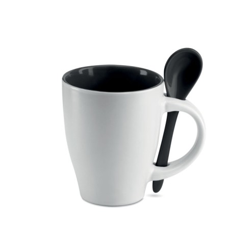 Bicolour mug with spoon 250 ml DUAL