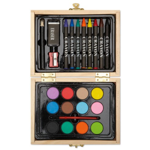 Painting set in wooden box BEAU