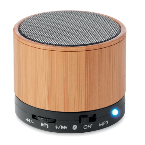 Altavoz bambú inalámbrico ROUND BAMBOO