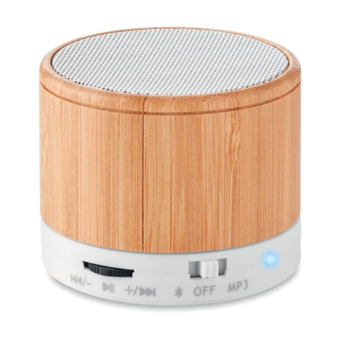 Altavoz bambú inalámbrico ROUND BAMBOO