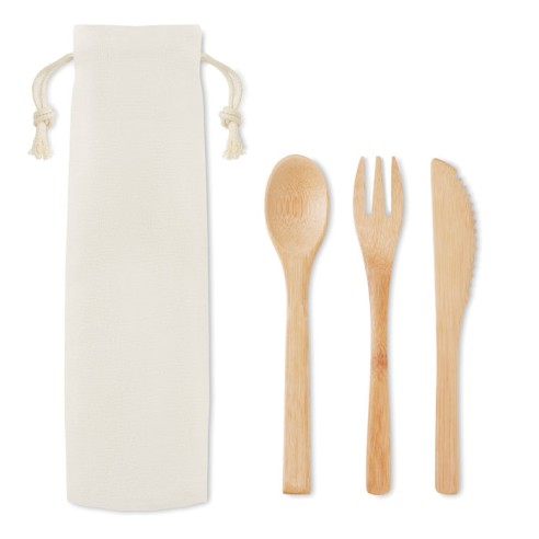 Bamboo cutlery set SETBOO